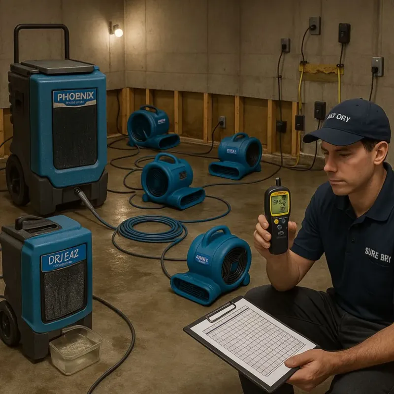 Structural Drying and Dehumidification process in Sebastian County, AR